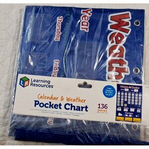 Learning Resources Calendar & Weather Pocket Chart Classroom HomeSchooling